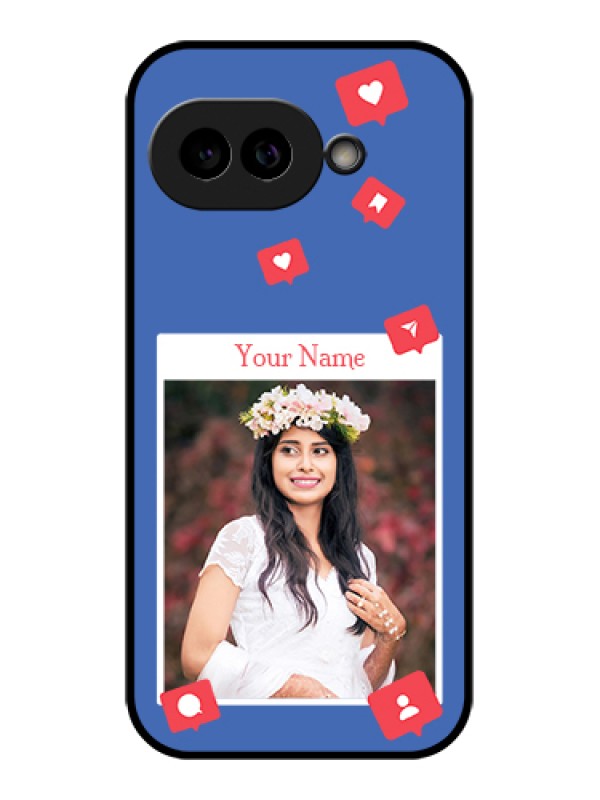 Custom Pixel 9A 5G Custom Glass Phone Case - Like Share And Comment Design