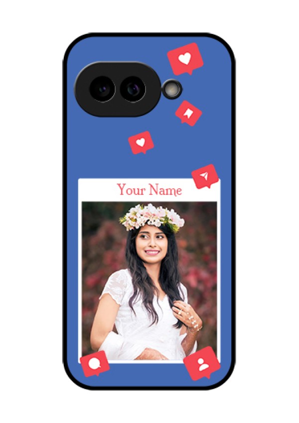 Pixel 9A 5G Custom Glass Phone Case - Like Share And Comment Design