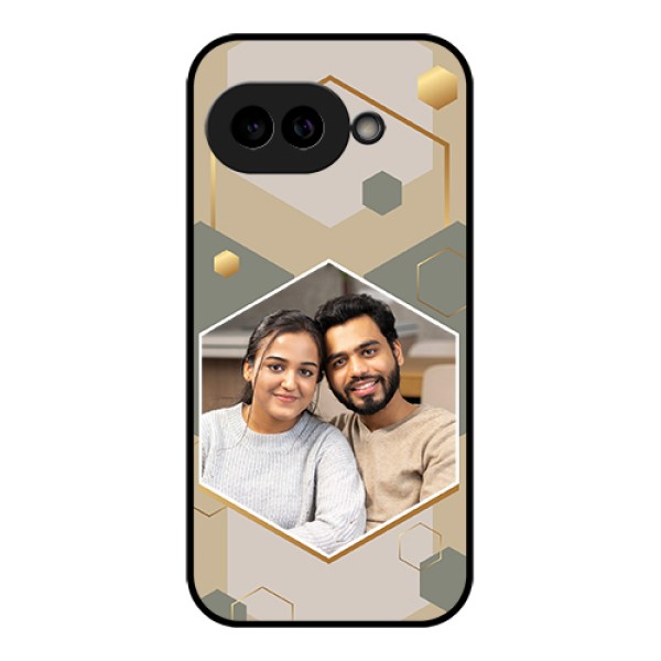 Pixel 9A 5G Custom Glass Phone Case - Stylish Hexagon Pattern Design