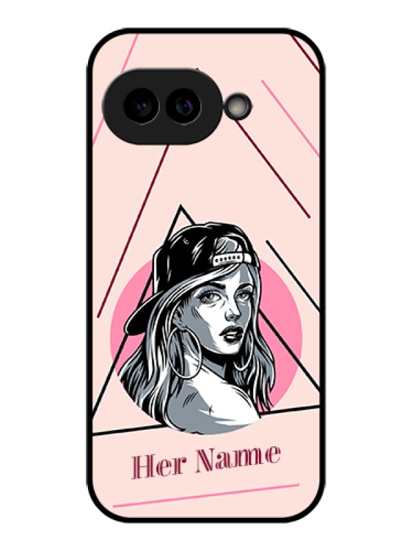 Custom Pixel 9A 5G Custom Glass Phone Case - Rockstar Girl Design