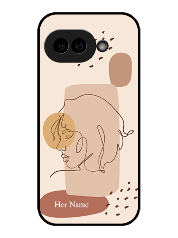 Custom Pixel 9A 5G Custom Glass Phone Case - Calm Woman Line Art Design