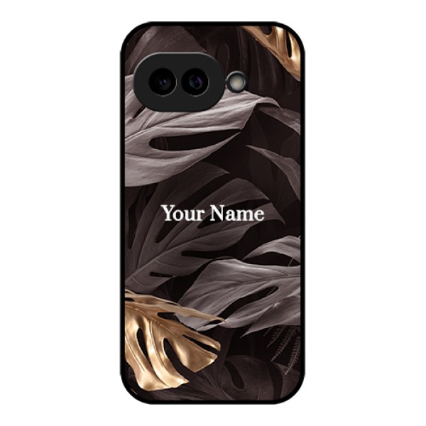 Pixel 9A 5G Custom Glass Phone Case - Wild Leaves Digital Paint Design