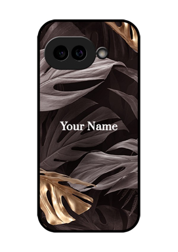 Pixel 9A 5G Custom Glass Phone Case - Wild Leaves Digital Paint Design