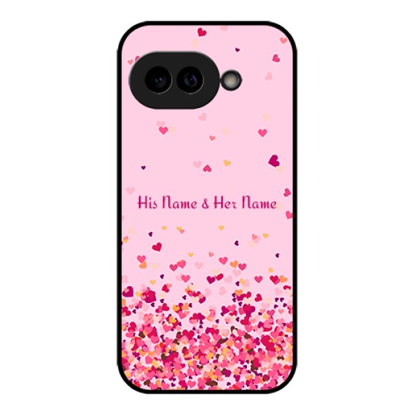 Pixel 9A 5G Custom Glass Phone Case - Floating Hearts Design