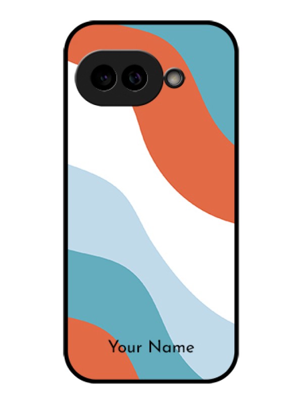 Custom Pixel 9A 5G Custom Glass Phone Case - Coloured Waves Design