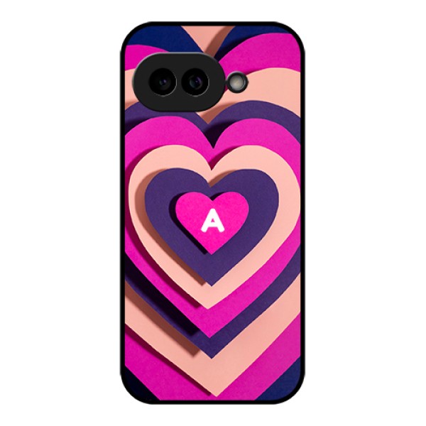 Pixel 9A 5G Custom Glass Phone Case - Cute Heart Pattern Design