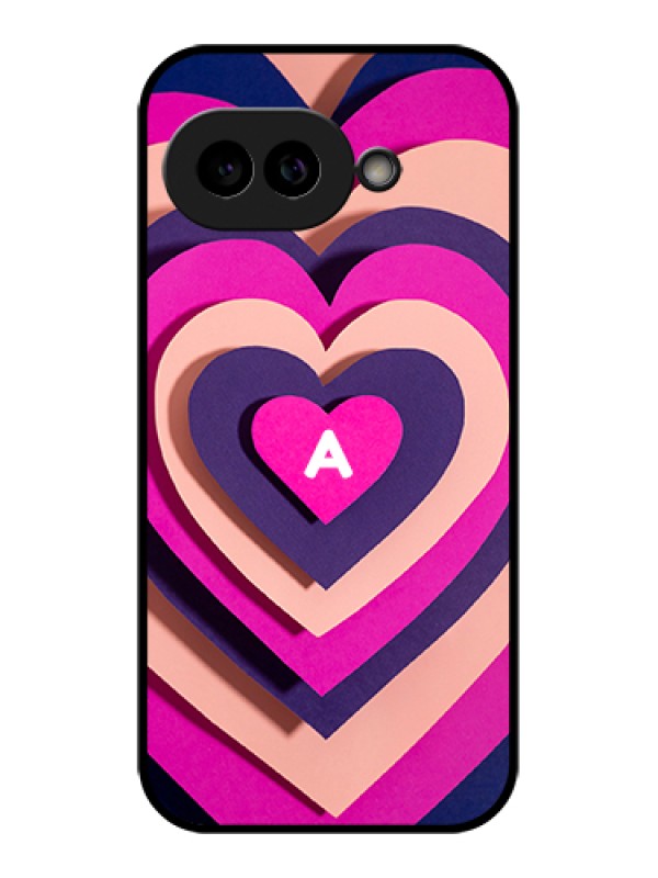 Custom Pixel 9A 5G Custom Glass Phone Case - Cute Heart Pattern Design
