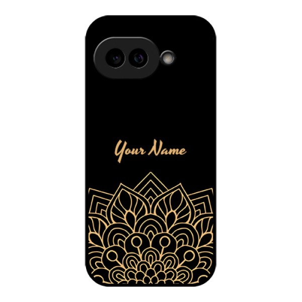 Pixel 9A 5G Custom Glass Phone Case - Golden Mandala Design