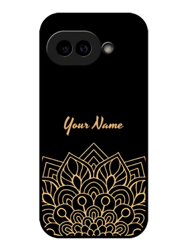 Custom Pixel 9A 5G Custom Glass Phone Case - Golden Mandala Design