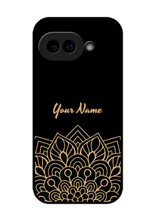 Pixel 9A 5G Custom Glass Phone Case - Golden Mandala Design