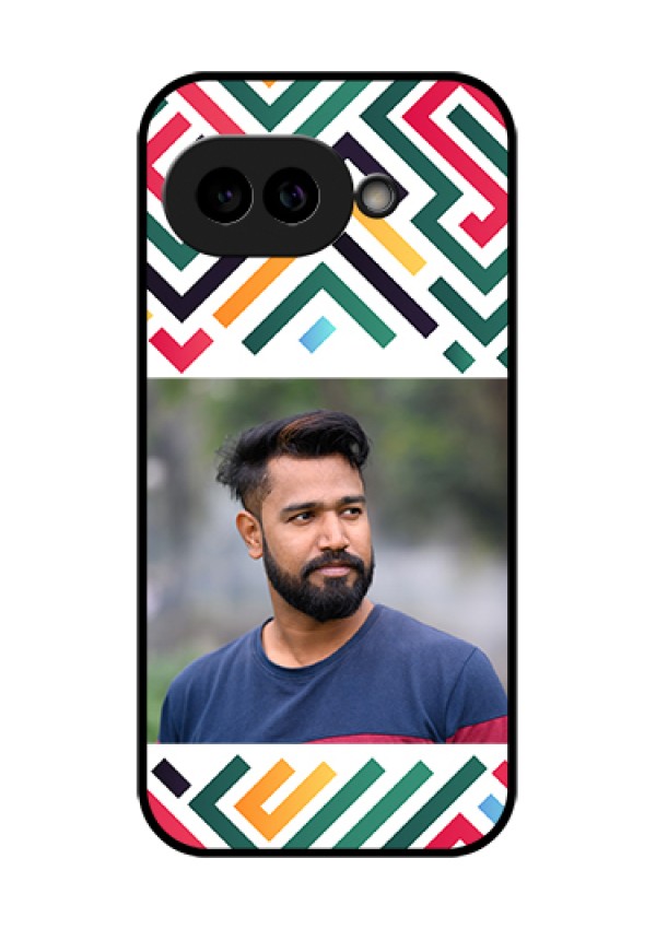 Pixel 9A 5G Custom Glass Phone Case - Colorful Maze Pattern Design
