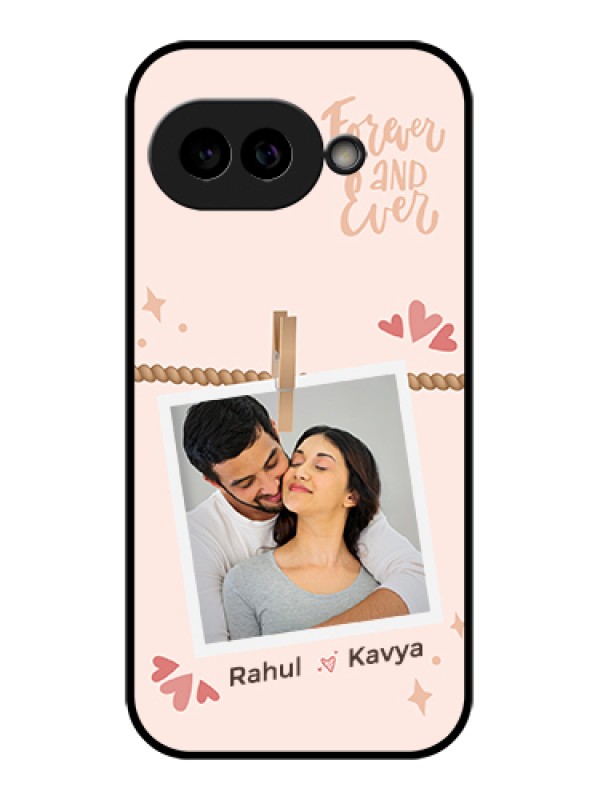 Custom Pixel 9A 5G Custom Glass Phone Case - Forever And Ever Love Design