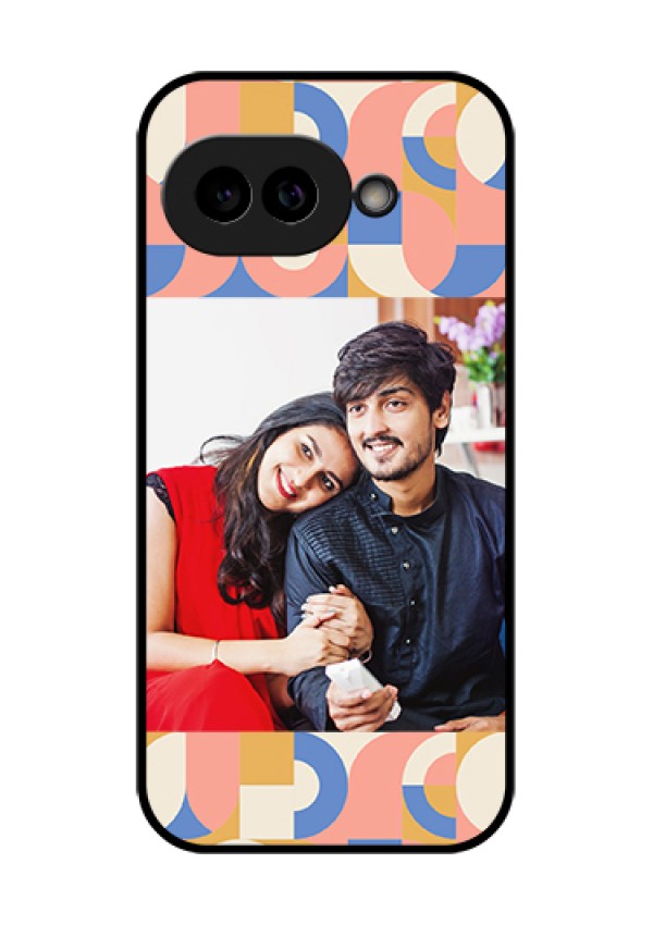 Pixel 9A 5G Custom Glass Phone Case - Semi - Circle Maze Pattern Design