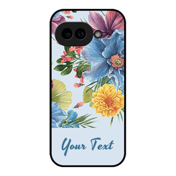 Pixel 9A 5G Custom Glass Phone Case - Stunning Watercolored Flowers Painting Design