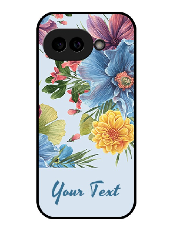 Custom Pixel 9A 5G Custom Glass Phone Case - Stunning Watercolored Flowers Painting Design