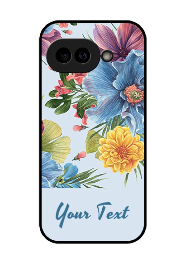 Pixel 9A 5G Custom Glass Phone Case - Stunning Watercolored Flowers Painting Design