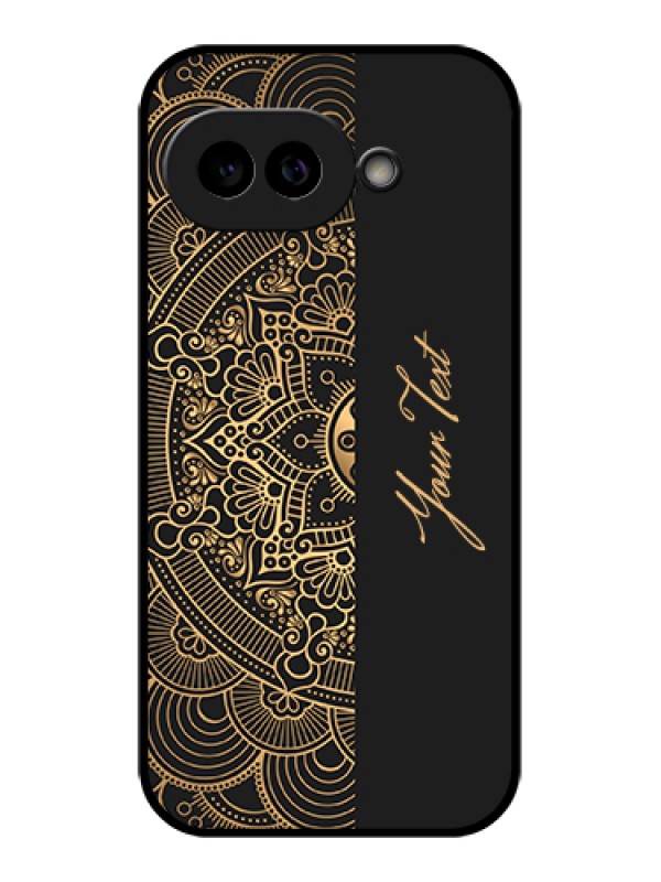 Custom Pixel 9A 5G Custom Glass Phone Case - Mandala Art With Custom Text Design