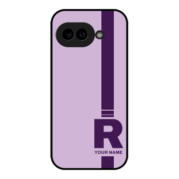 Pixel 9A 5G Custom Glass Phone Case - Simple Dual Tone Stripe With Name Design