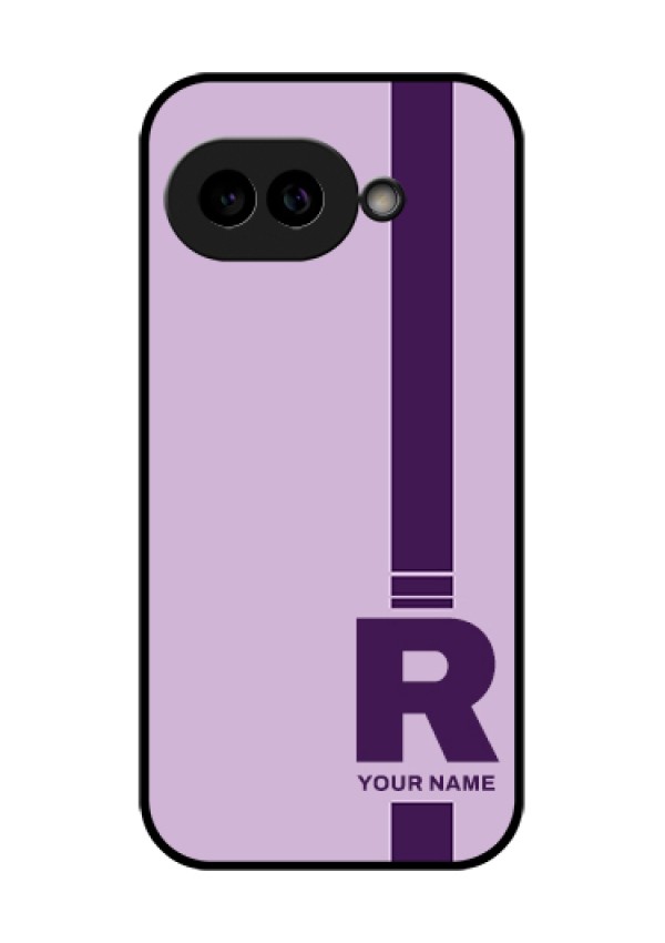 Pixel 9A 5G Custom Glass Phone Case - Simple Dual Tone Stripe With Name Design