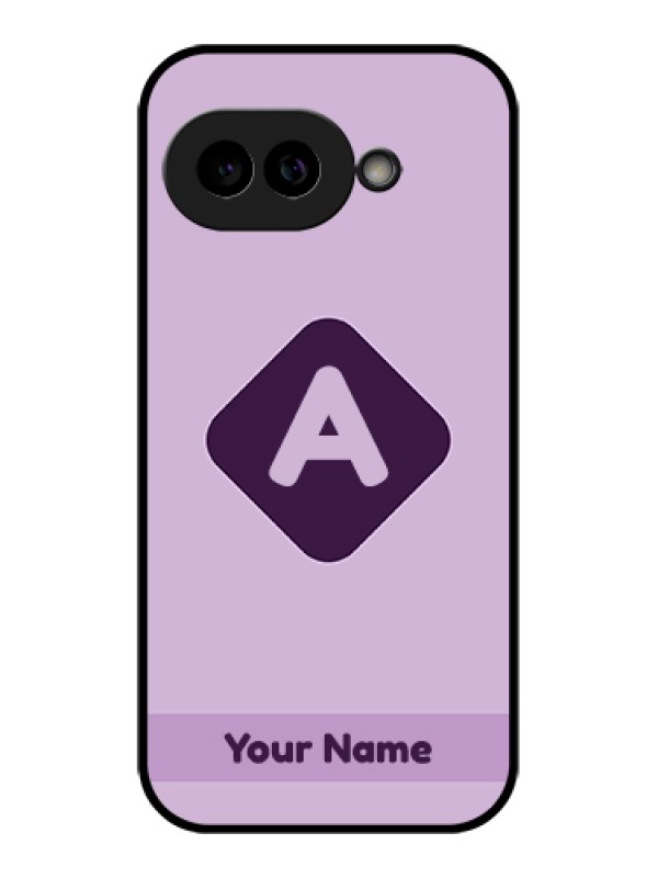 Custom Pixel 9A 5G Custom Glass Phone Case - Custom Letter In Curved Badge Design