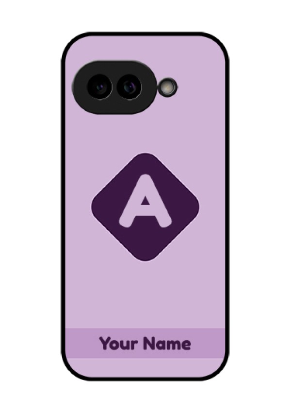 Pixel 9A 5G Custom Glass Phone Case - Custom Letter In Curved Badge Design
