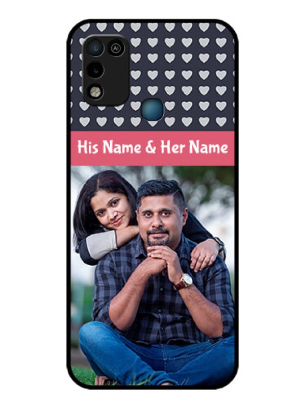 Custom Infinix Hot 10 Play Custom Glass Mobile Case - Love Symbols Design