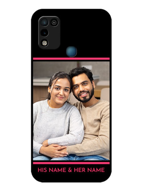 Custom Infinix Hot 10 Play Custom Glass Mobile Case - with Add Text Design