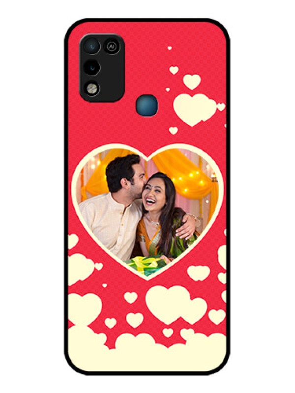 Custom Infinix Hot 10 Play Custom Glass Mobile Case - Love Symbols Phone Cover Design
