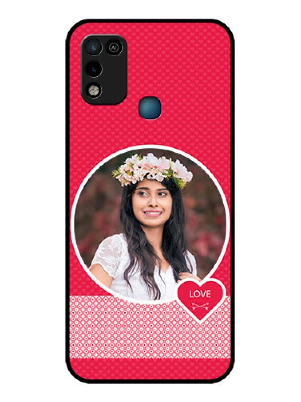 Custom Infinix Hot 10 Play Personalised Glass Phone Case - Pink Pattern Design