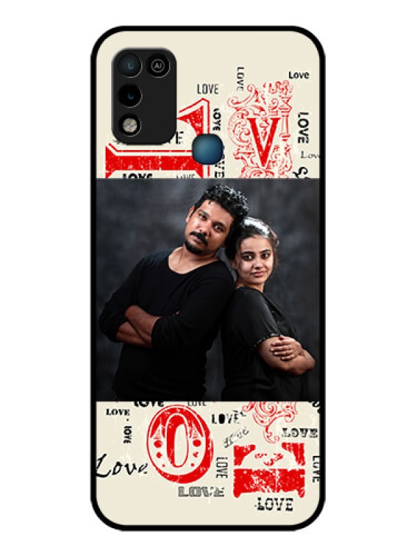Custom Infinix Hot 10 Play Photo Printing on Glass Case - Trendy Love Design Case