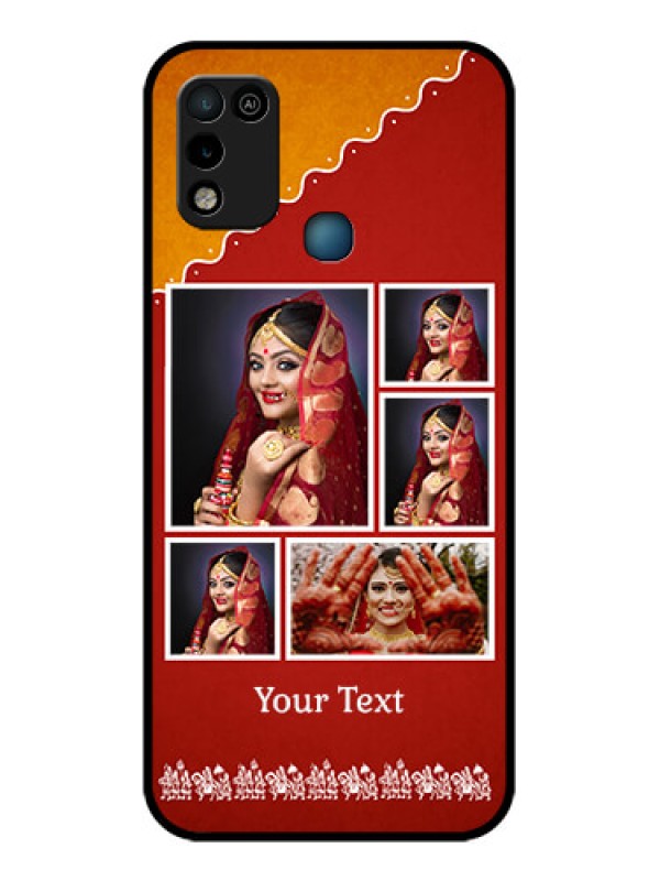 Custom Infinix Hot 10 Play Personalized Glass Phone Case - Wedding Pic Upload Design