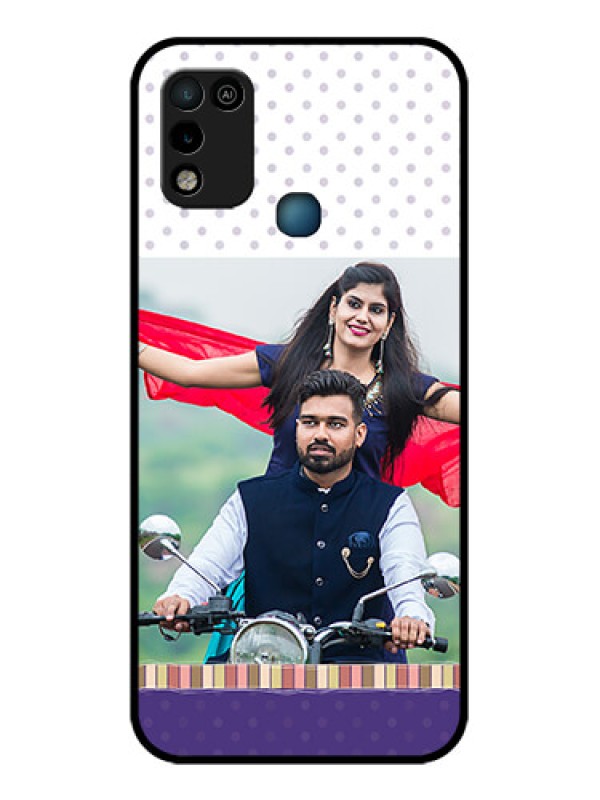 Custom Infinix Hot 10 Play Photo Printing on Glass Case - Cute Family Design