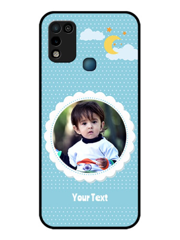 Custom Infinix Hot 10 Play Personalised Glass Phone Case - Violet Pattern Design