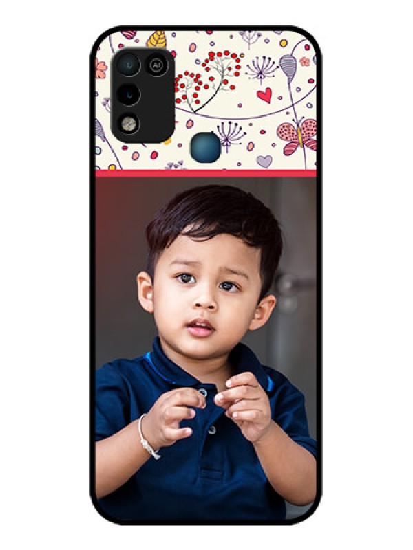 Custom Infinix Hot 10 Play Custom Glass Mobile Case - Premium Floral Design