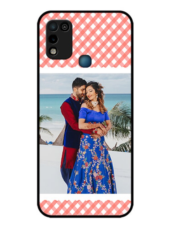 Custom Infinix Hot 10 Play Personalized Glass Phone Case - Pink Pattern Design