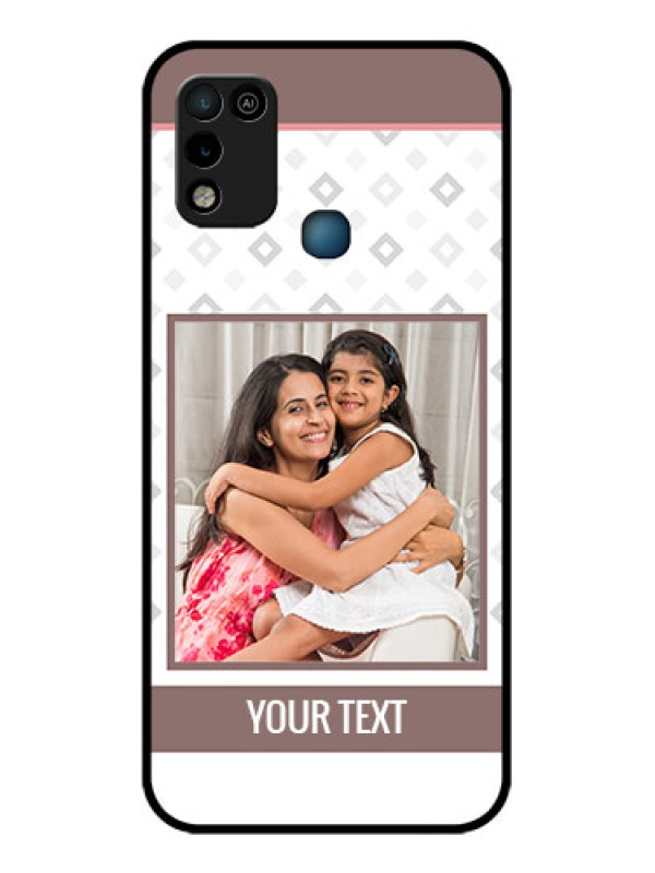 Custom Infinix Hot 10 Play Photo Printing on Glass Case - Simple Diamond Design
