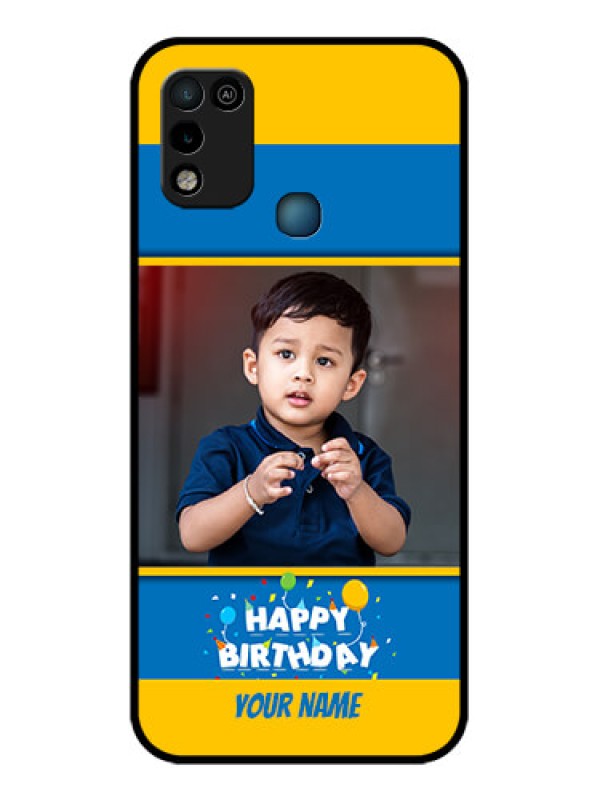 Custom Infinix Hot 10 Play Custom Glass Mobile Case - Birthday Wishes Design