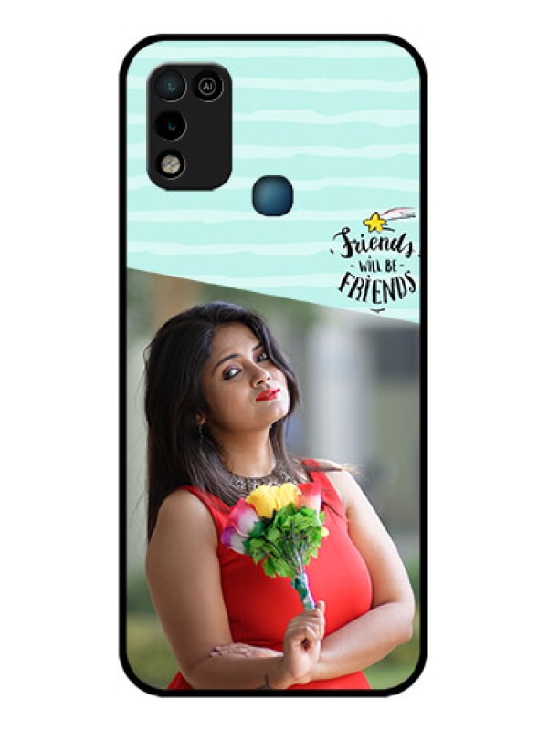 Custom Infinix Hot 10 Play Custom Glass Phone Case - Friends Picture Icon Design