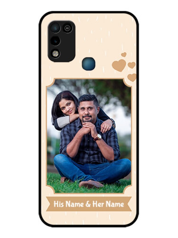 Custom Infinix Hot 10 Play Custom Glass Phone Case - with confetti love design