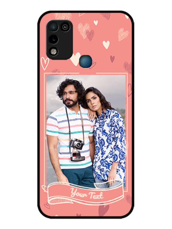 Custom Infinix Hot 10 Play Custom Glass Phone Case - Love doodle art Design