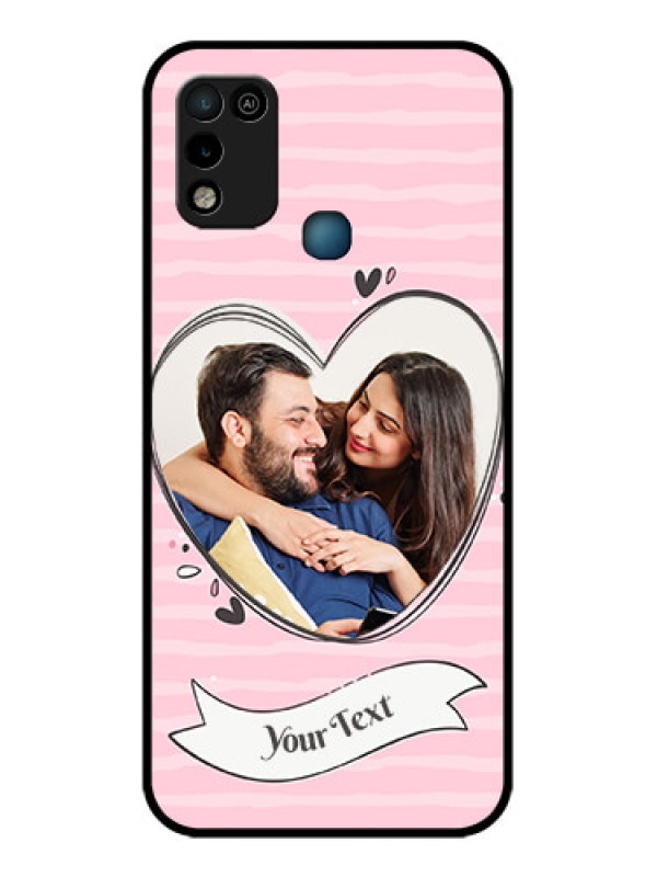 Custom Infinix Hot 10 Play Custom Glass Phone Case - Vintage Heart Design