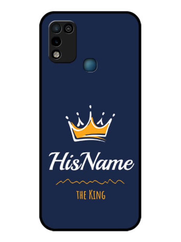 Custom Infinix Hot 10 Play Glass Phone Case King with Name