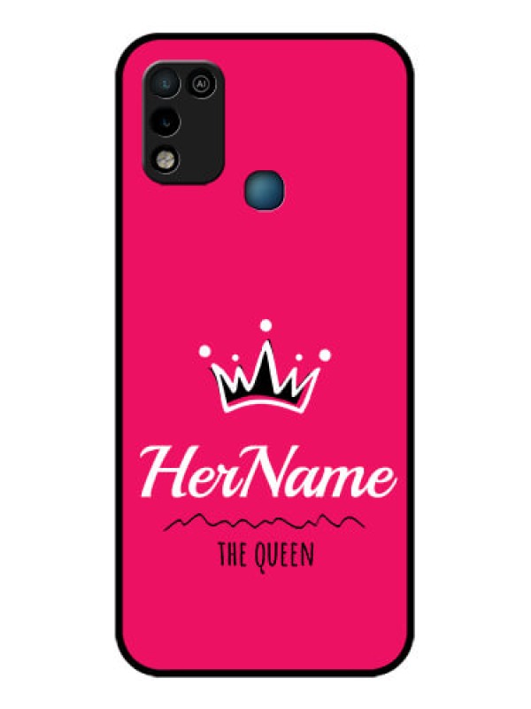 Custom Infinix Hot 10 Play Glass Phone Case Queen with Name