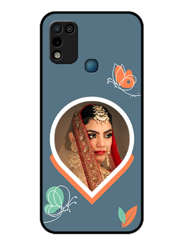 Custom Infinix Hot 10 Play Custom Glass Mobile Case - Droplet Butterflies Design