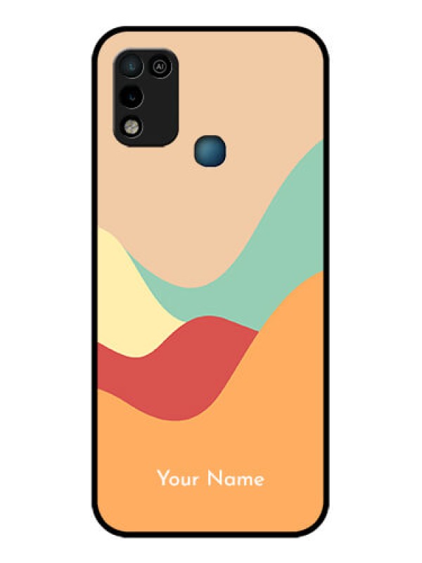 Custom Infinix Hot 10 Play Personalized Glass Phone Case - Ocean Waves Multi-colour Design