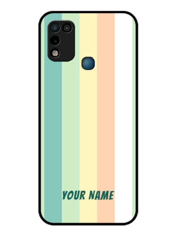 Custom Infinix Hot 10 Play Photo Printing on Glass Case - Multi-colour Stripes Design