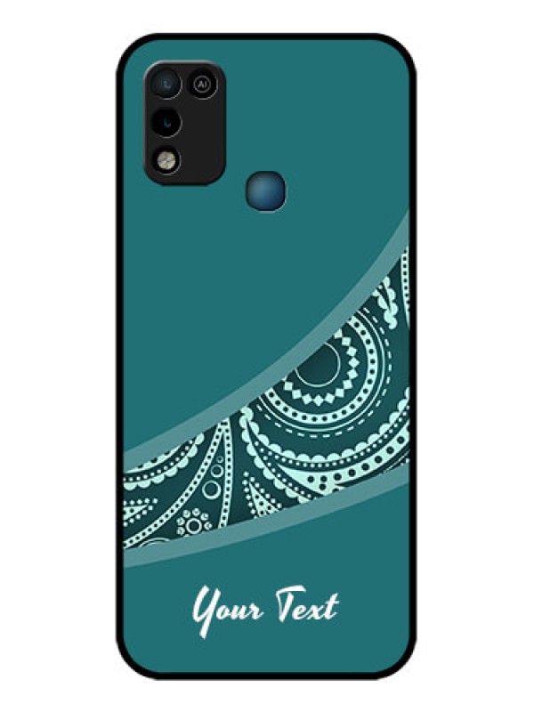 Custom Infinix Hot 10 Play Photo Printing on Glass Case - semi visible floral Design
