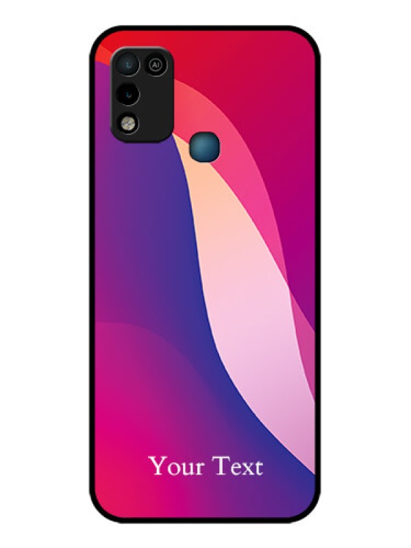 Custom Infinix Hot 10 Play Personalized Glass Phone Case - Digital abstract Overlap Design