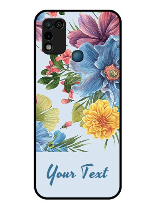 Custom Infinix Hot 10 Play Custom Glass Mobile Case - Stunning Watercolored Flowers Painting Design