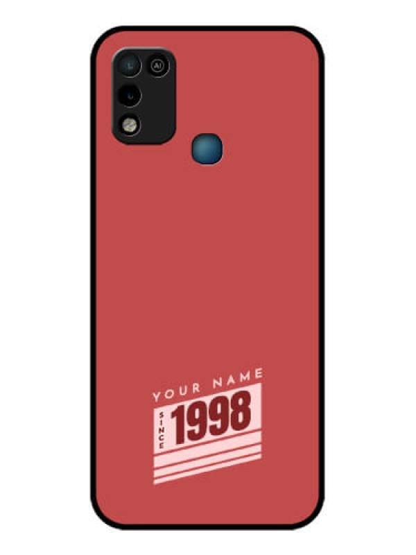Custom Infinix Hot 10 Play Custom Glass Phone Case - Red custom year of birth Design